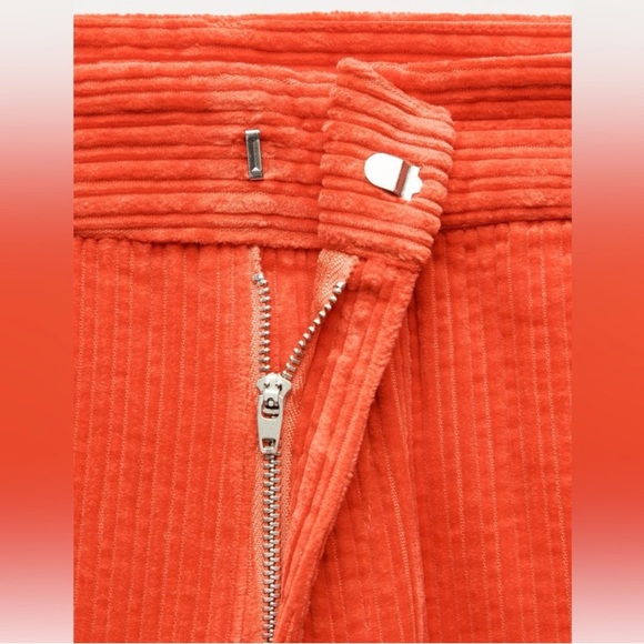 Red Corduroy Women's Wide Leg Pants - Picture 7 of 10